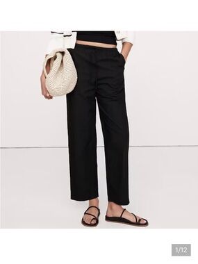 Banana Republic Cotton Poplin Pull On Pant Black XL 713483